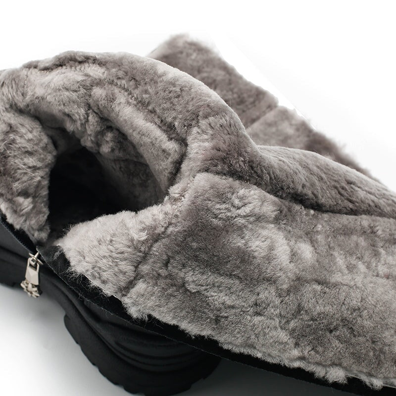 Leather Knee High Boots Snow Boots Have Fleece Lined for Cold Winter in Black/Brown/Coffee - Image 10