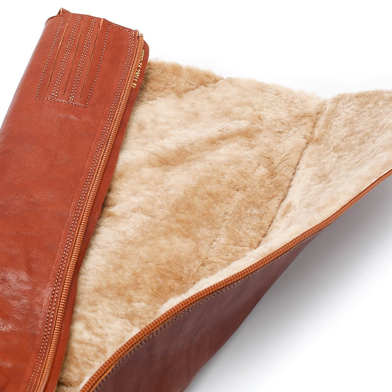 Leather Knee High Boots Snow Boots Have Fleece Lined for Cold Winter in Black/Brown/Coffee - Image 2