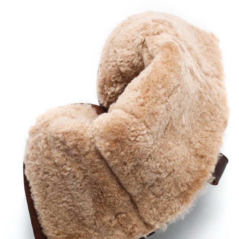 Leather Mid Calf Boots Snow Boots Have Shearling Lined for Cold Winter in Black/Brown/Coffee - Image 5