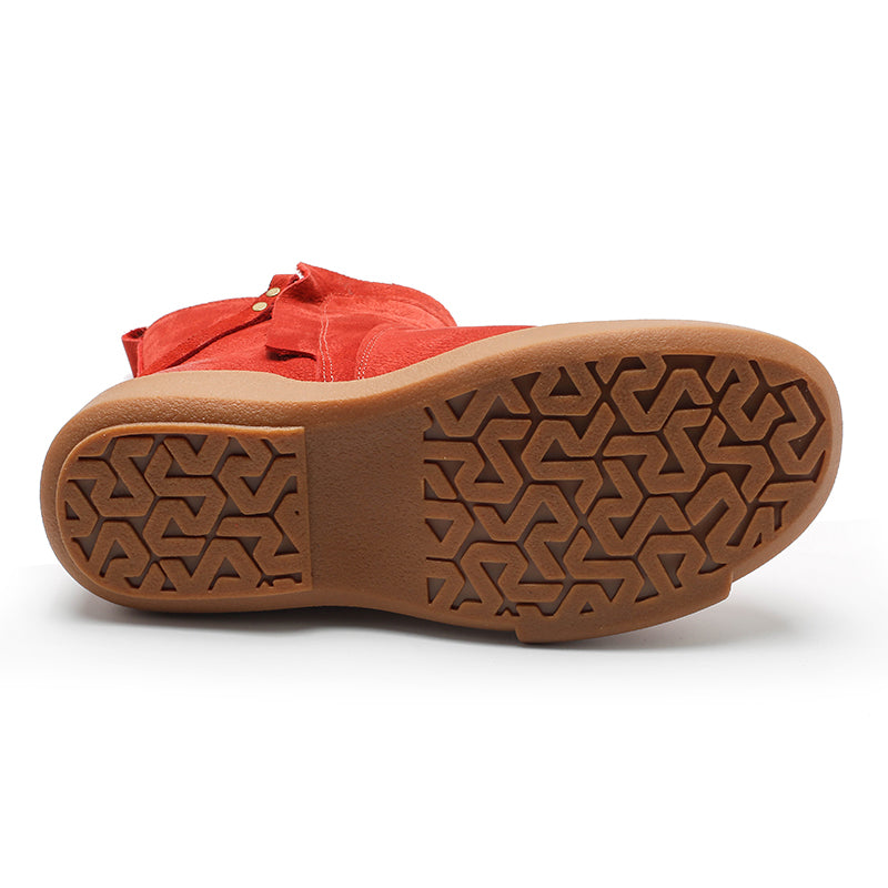 Handmade Winter Snow Boots Double Zip Fleece Lined British Short Boots in Coffee/Red/Black/Brown - Image 3