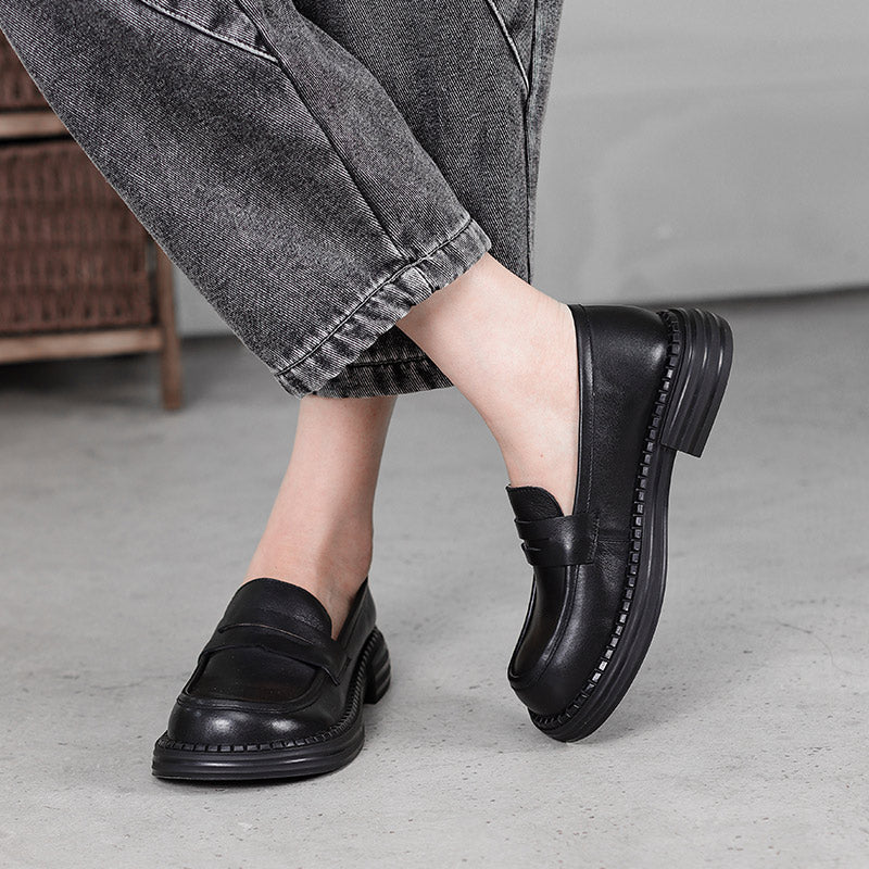 Big Toe Wide Fit Leather Penny Loafers in Black/Coffee - Image 3