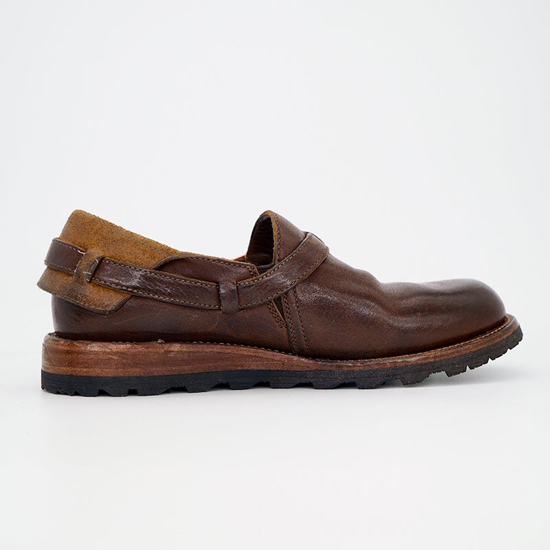 Middle English-Womens Handmade Full Grain Horse Leather Flat Loafers - Black/Coffee - Image 13