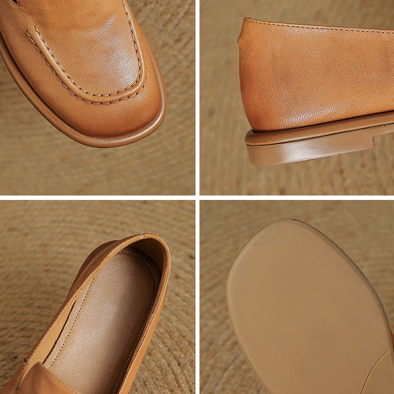 British Style Women Flats Slip On Leather Loafers in Brown/Coffee/Black - Image 8